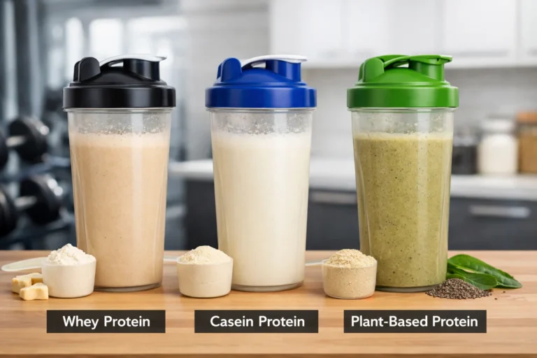Whey vs Casein vs Plant-Based Protein Shakes Comparison for Muscle Growth